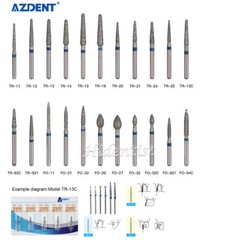 5pcs/Pack Dental DIA-BURS Air Turbine Cone Diamond Burs for High Speed Handpiece