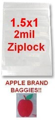 1000 APPLE BRAND 1510 1.5×1 2mil CLEAR ZIP LOCK BAGS 1,000 baggies 1.5″x1″ 1 1/2