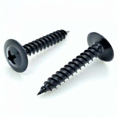 100 Qty #8 x 1″ Black Phillips Modified Truss Head Wood Screws (BCP1079)