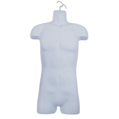 Clothing Display Torso Form Fits S – L Hanging Male Mannequin White Hollow Back