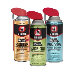 3-IN-ONE RV Care Trio Pack Includes Slide Out Lube 11 oz, Window & Track Lube