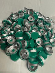 Large 1000 Pc.Lot 20mm Flip Top Cap Aluminum Crimp Seal for Vials Shiny Green