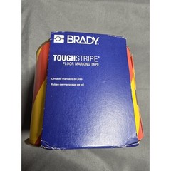 Brady 132432 ToughStripe Floor Marking Tape Red Yellow Non-Abrasive 4″ X 100′