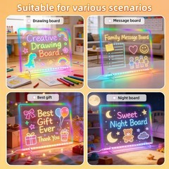 LED Acrylic Lighted Drawing Board Set for Kids Note Board for Adults Easter Gift