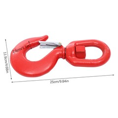 Locking Swivel Heavy Duty Lifting Hook 5T with Safety Latch & 360° Rotation