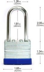 Lot of 24 Piece 40mm Laminated Pad Locks Keyed the Same Alike Long Shackle