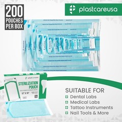 12″ x 19″ Self-Sealing Sterilization Pouches for Autoclave (1 Box of 200)