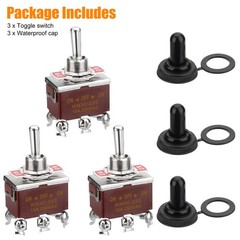 3X Heavy Duty DPDT ON/OFF/ON Toggle Switch 20A 125V/15A 250V Terminal Waterproof