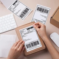 1000 4″ x 6″ Fanfold Direct Thermal Shipping Labels for Zebra & Rollo Printers
