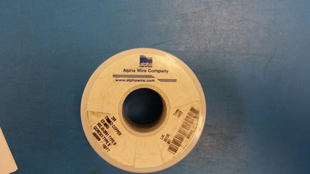 (1 ROLL) 298SV005 ALPHA 22 AWG Bus Bar Wire Solid 100.0′ (30.5m)