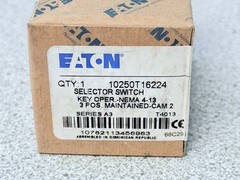 NEW Eaton 10250T16224 Keyed Selector Switch Operator 3-Position 30.5mm Cam 2