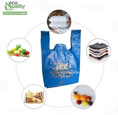 12×6.5×22 Inches Blue Plastic Shopping Bags for Grocery Takeout Retail 800 Pcs