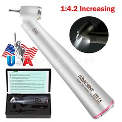 Dental 1:4.2 Increasing Handpiece 45 Degree Fiber Optic Electric Contra Angle de