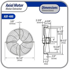 Appli Parts Axial Fan Motor Guard Mounted 15-3/4in (400mm) Fan Blade 220V/1Ph/50