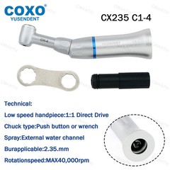 COXO 1:1 Contra Angle Handpiece Low Speed E Type Push Button Fit NSK EX EC C1-4