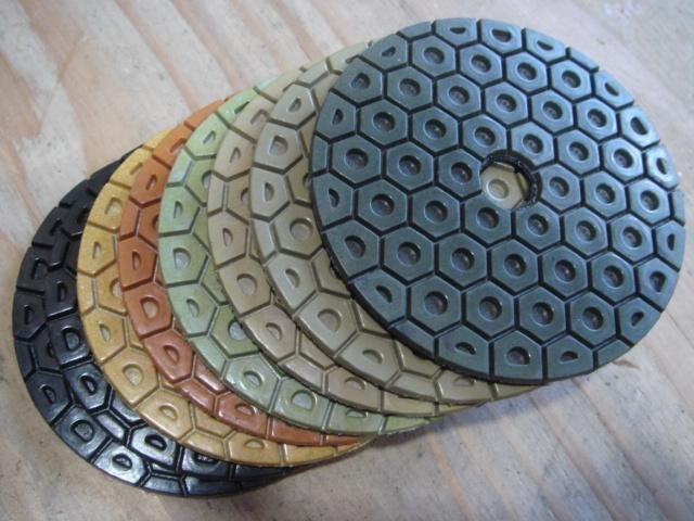 7″ Diamond Polishing Pad 73 (Grit 50 100 200 400 800) Granite Concrete Ceramic