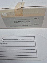 Printed Pill Envelope 3.5″ x 2.5″ 1000 Pack Made In Hong Kong Cat No. 48510