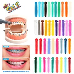 1040pcs Dental Orthodontic Ligature Ties Elastic Bands for Brackets 43 Colors AA