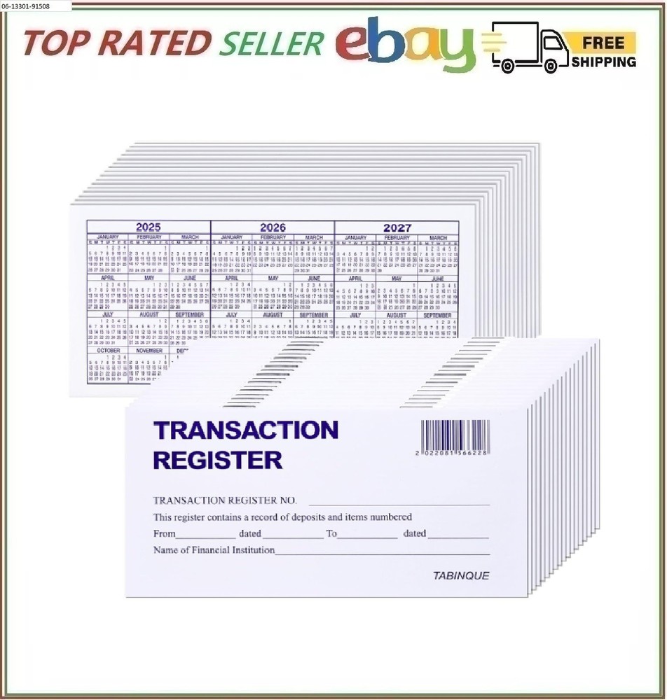 24 PCS Check Registers for Personal Checkbook, Easy to Read Checkbook Register
