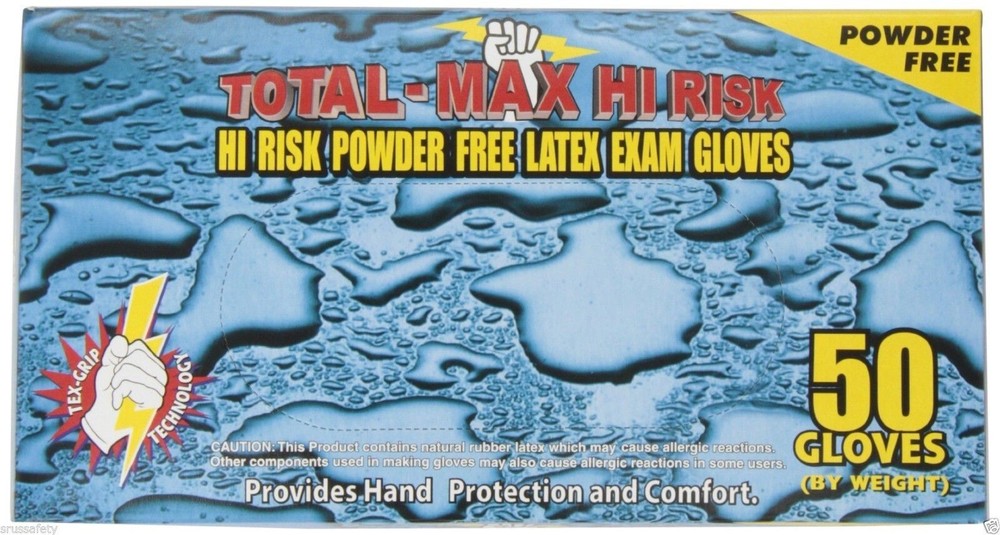 10Box/CS Emerald Total Max High Risk Latex Powder-Free Exam Gloves 15mil