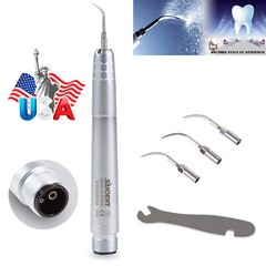 FDA Dental Piezo Air Ultrasonic Scaler 4-Hole Handpiece with 3 Scaler inserts US