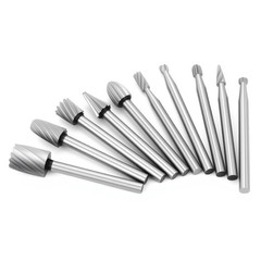 4 Rotary Burr Set Head Tungsten Carbide Burrs 1/4” Shank Double Cut Carbide Bit