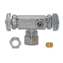 5/8 In. Compression X 3/8 In. Compression X 1/4 In. Compression Brass Dual Outle