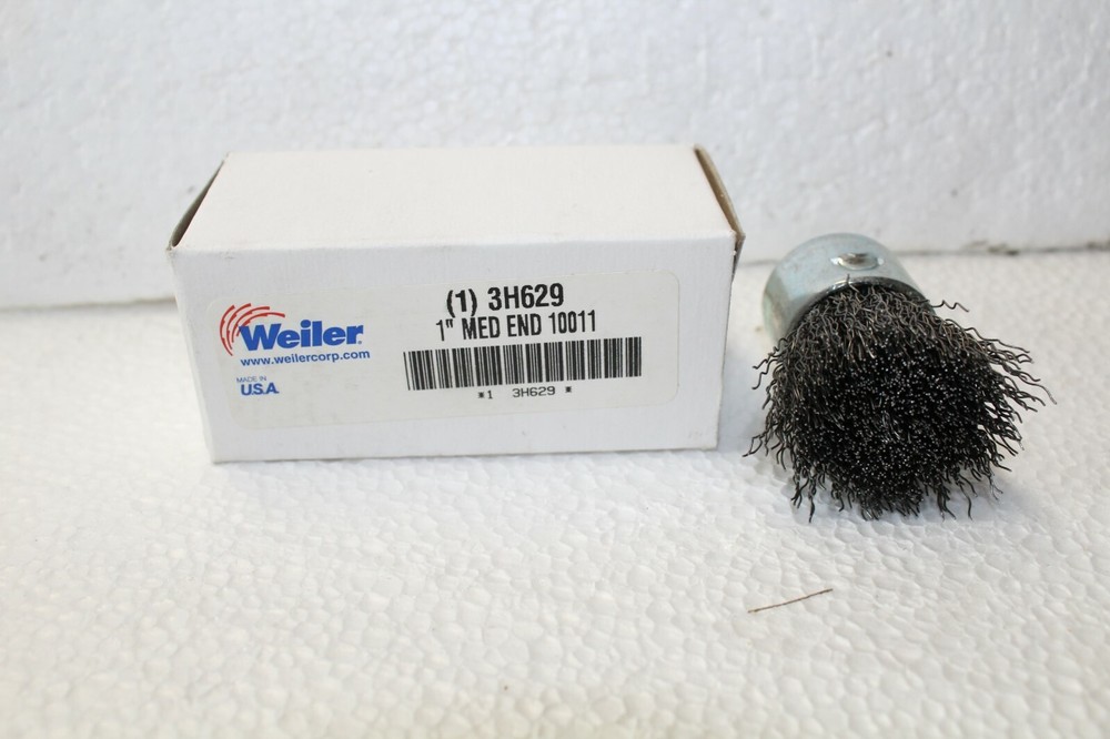 11 NIB Weiler 1″ Crimped Wire End Brush 10011 Med Rd Shank Steel 22,000 Max RPM