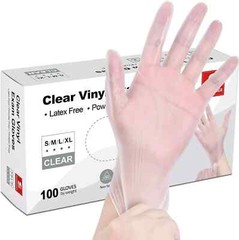 Schneider Clear Vinyl Exam Gloves, Latex-Free, Disposable, 4 Mil