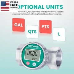 Waterproof 2 Inch Water Flow Meter, 16–160 GPM Digital Turbine Flowmeter with N