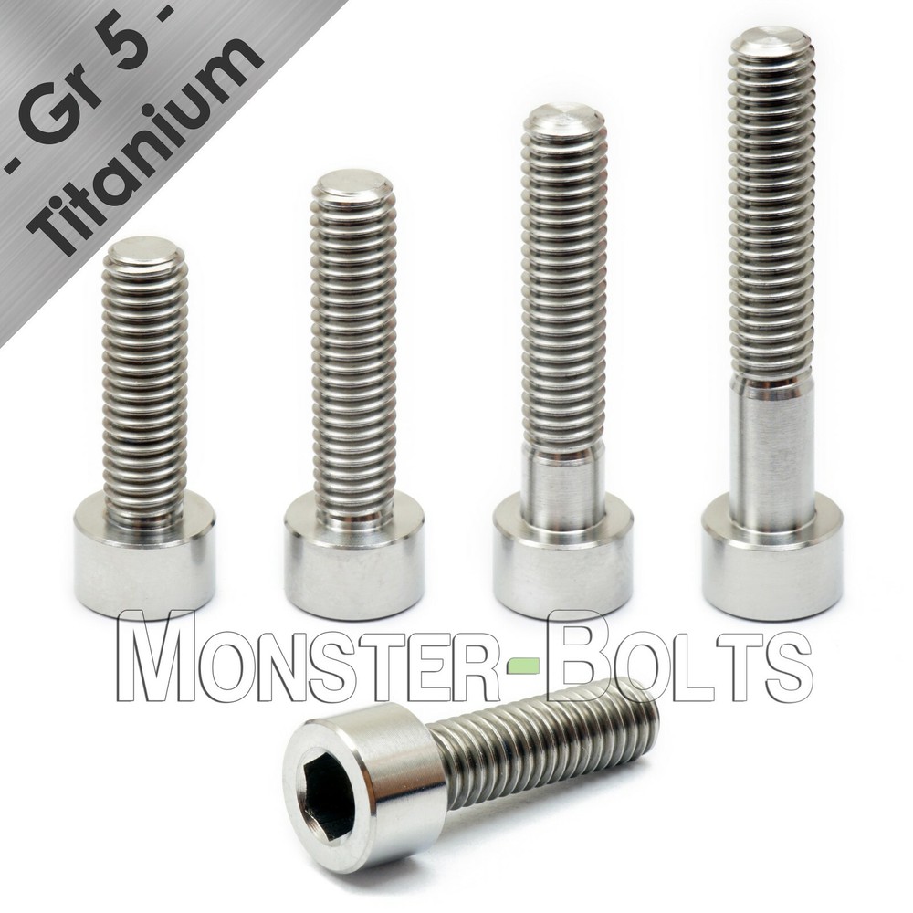 M5 Titanium Socket Head Cap Screws, Ti Grade 5, Metric DIN 912 Coarse 0.80