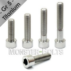 M5 Titanium Socket Head Cap Screws, Ti Grade 5, Metric DIN 912 Coarse 0.80