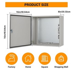 16″x16″x8″ Outdoor Waterproof Electrical Box,IP66, Lockable, Rust-Resistant