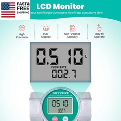 Waterproof 2 Inch Water Flow Meter, 16–160 GPM Digital Turbine Flowmeter with N