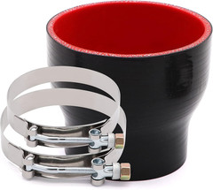 3″ to 4″ Silicone Reducer Coupler Hose 4-Ply with T-Bolt Clamps Blue