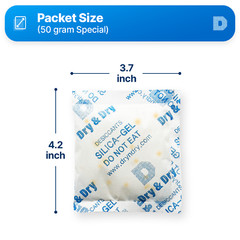 50 gram X 24 PK “Dry & Dry” Food Grade Orange Indicating Silica Gel Packets
