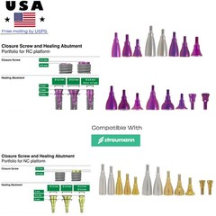 5Pcs Dental NC/RC Healing Abutment Closure Cap B0ne Level Ti Fits ITI Straumann