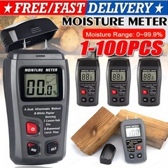 Digital LCD Wood Moisture Meter Detector Tester Wood Firewood Paper Cardboard