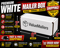 50 – 6x4x3 White Corrugated Shipping Mailer Packing Box Boxes 6 x 4 x 3