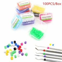 100Pcs/Pack Dental Silicone Instrument Code Rings Silicone Autoclavable 135ºC