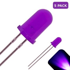 5 x LED 5mm UV / Purple Diffused Ultra Bright Round Top LEDs Light Lamp RC Car