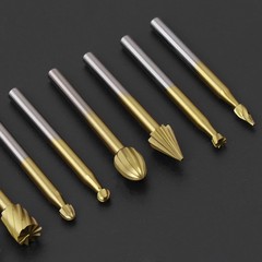 4 Rotary Burr Set Head Tungsten Carbide Burrs 1/4” Shank Double Cut Carbide Bit