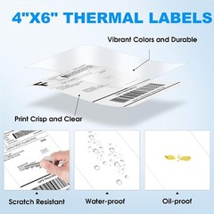 500/Stack 4×6 Fanfold Direct Thermal Shipping Labels Perforated Mailing Labels