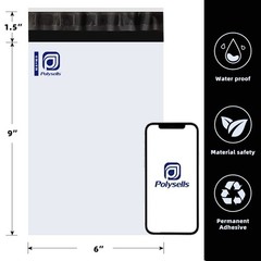1000 6×9 Poly Mailers Envelopes Self Sealing Shipping Mailers Bags POLYSELLS