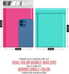 100x Poly Bubble Mailers Padded Envelope Mailing Bags 50 Pink & 50 Teal