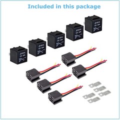 6pcs 5Pin Car Automotive SPDT Relay Switch Harness Socket Waterproof 40A 12V DC