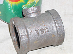 NEW WARD 1″ x 1″ x 1/4 INCH BLACK IRON PIPE REDUCING TEE FITTING ADAPTER ADAPTOR