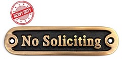 Brass No Soliciting Thank You Sign 5″ Solid Brass Wall Plaque No Soliciting…