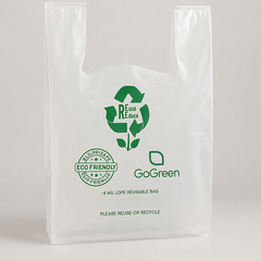 Clear Plastic T-Shirt Grocery Bags 4 Mil Heavy Duty Reusable 1/6 21×6.5×11.5