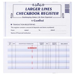 Larger Lines 20 Pack Checkbook Register, Check Registers for Personal Use, Blank